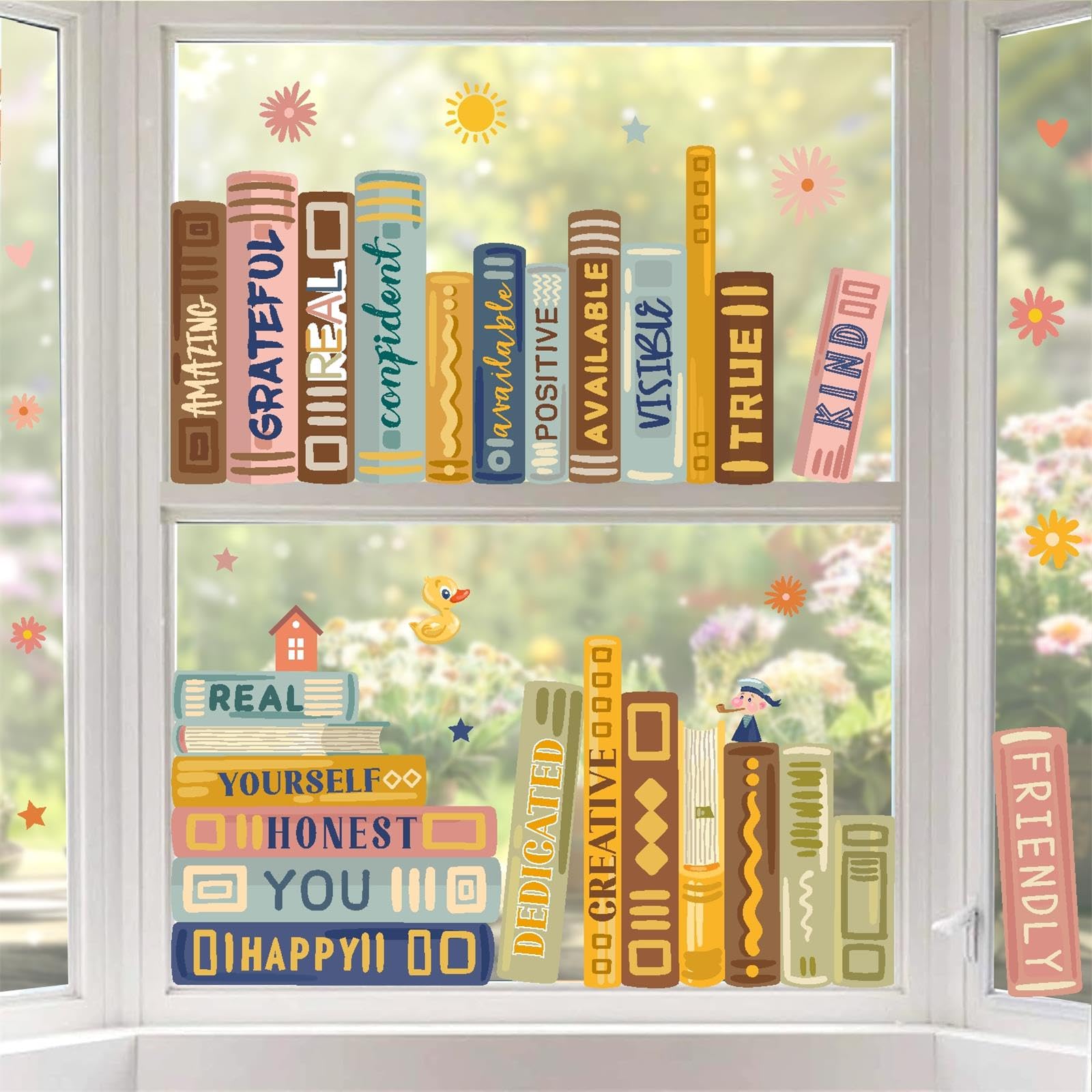 Study Corner Sticker S For Classroom PLIGREAT 6 Sheets Cute Book Stickers, Learning Reading ...
