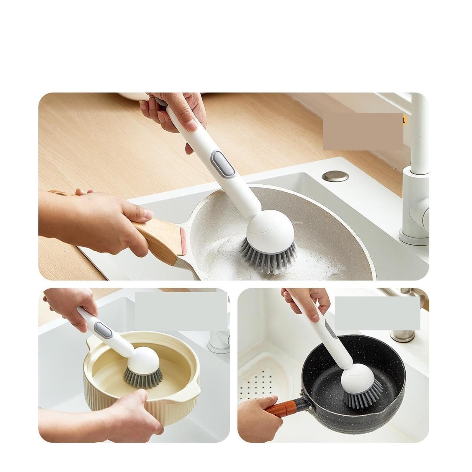 3pcs Kitchen Special Long Handle Pot Brush pour Cuisine