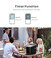 Vista 35 de Silonn - Máquina de hacer hielo para encimera, 9 cubos listos en 6 minutos, 26 libras en 24 horas, autolimpiable, cuchara de hielo y canasta, 2