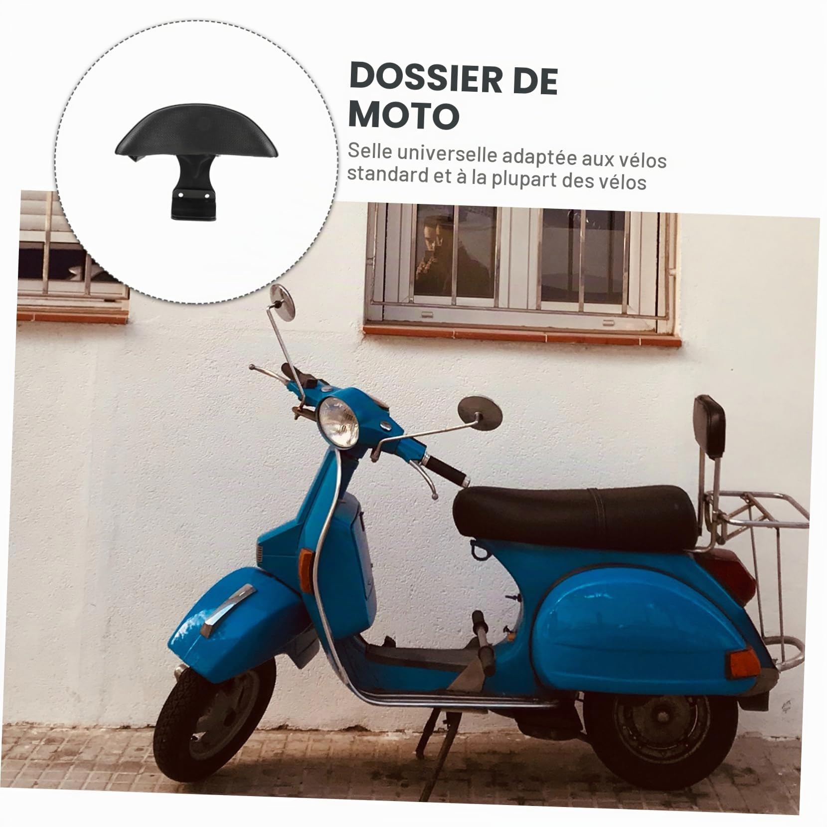 Dossier ArrièRe VéLo ÉLectrique Avec Coussin En Mousse ÉPaisse 10.63X8.07X4.72In Support Lombaire Ergonomique Accessoire Universel Pour SièGe Moto Et VéLo Confortable Pour Passager