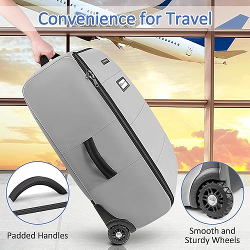 Miniatura 8 de YOREPEK Bolsa de viaje acolchada para asiento de automóvil para avión, compatible con cochecito de asiento de automóvil Doona, bolsa acolchada para