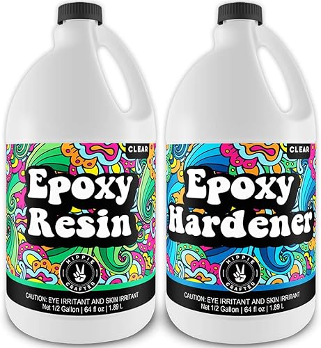 Resina epoxi transparente de 1 galón, kit de 2 partes de resina epoxi para vasos, madera, mesa, encimera, bar y arte artesanal, moldes de resina de