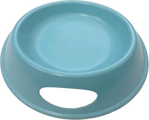 Cuenco de agua de bambú para gatos, ángulo redondo, color azul