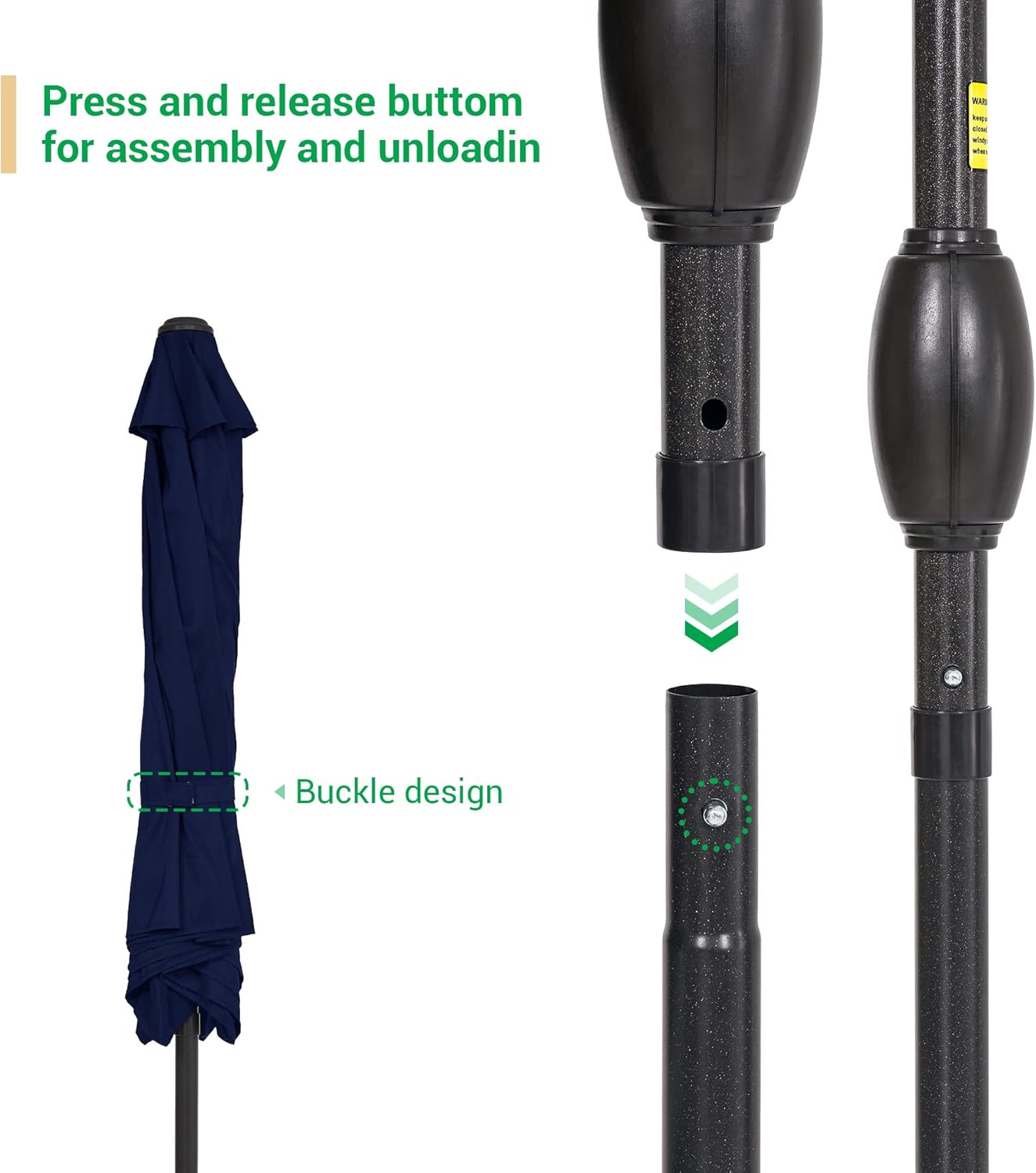 7.5ft Outdoor Umbrella Patio Umbrella Heavy-Duty Round umbrella outdoor patio with Push Button Tilt and Crank, 2-Year-Non-Fading