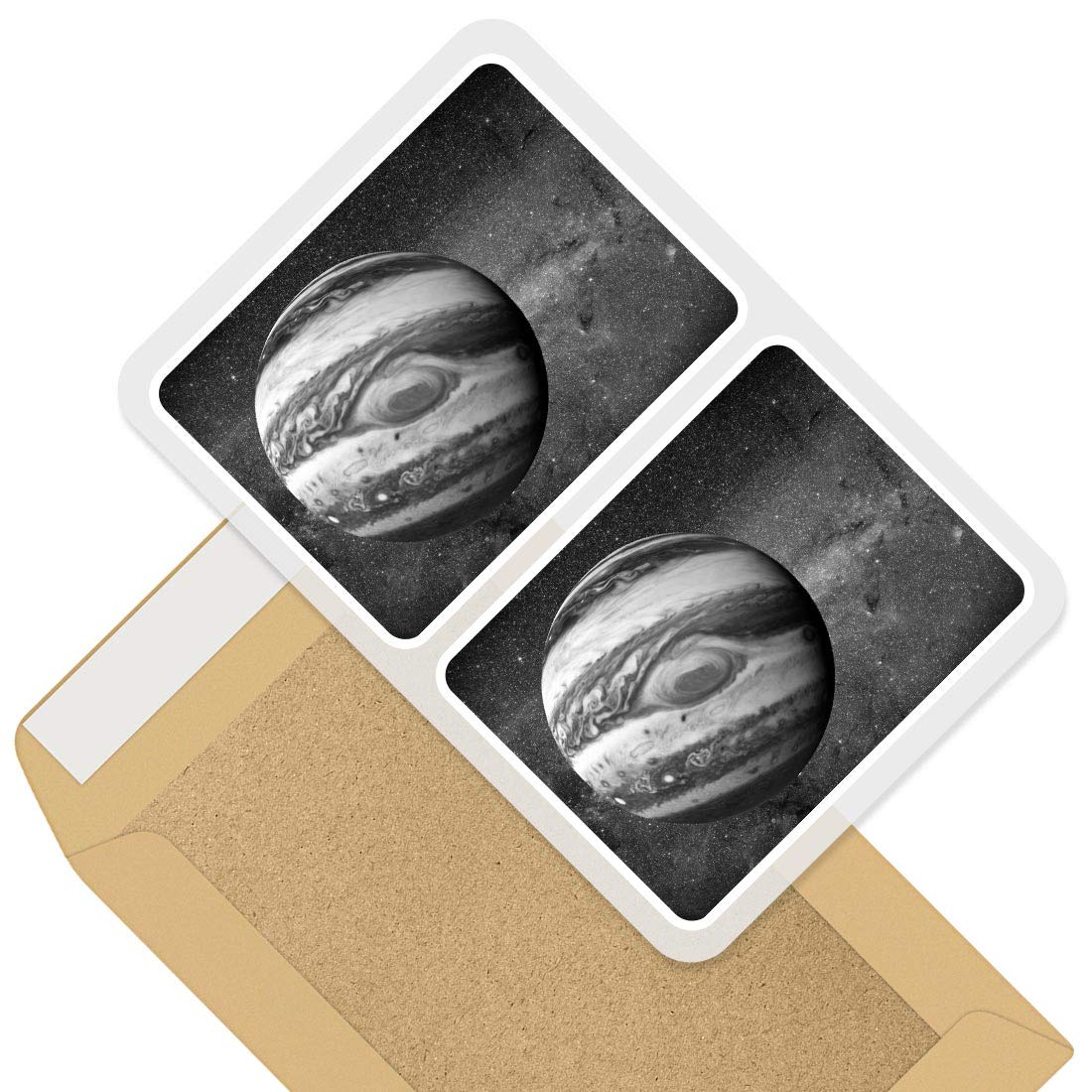 Destination Vinyl Ltd Multi Rectangle Stickers (Set Of 2) 10Cm - Planet Jupiter Solar System Space Fun Decals For Laptops,Tablets,Luggage,Scrap Booking,Fridges, #36815