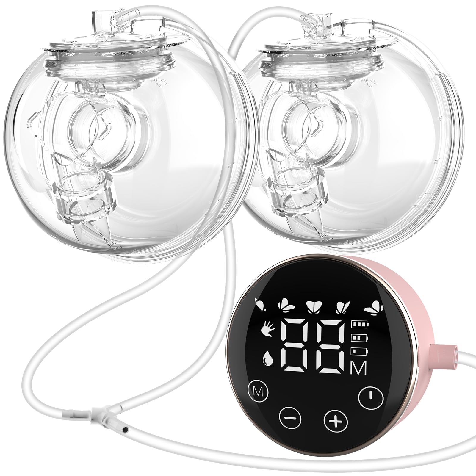Wearable Breast Pump Hands-Free, Extended Battery Life & LED Display - Silent Operation, 3 Modes, 9 Levels - 6oz Capacity, Easy to Clean - Designed for Busy Moms (Pink)