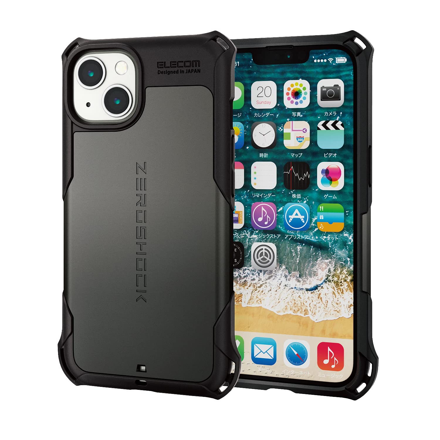 Amazon.co.jp: エレコム iPhone 13 2眼 ハイブリッドケース 耐衝撃