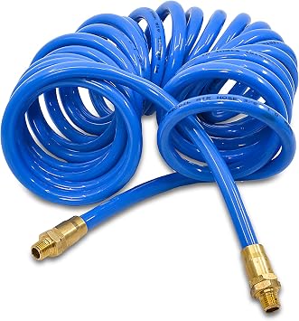 BluBird PUR3815 3/8" x 15 Premium PU Recoil Air Hose 150 PSI, Blue