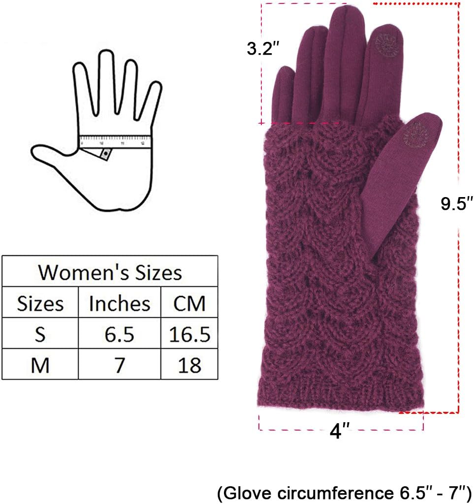Ruffle Flower Wool Blend Touchscreen Gloves