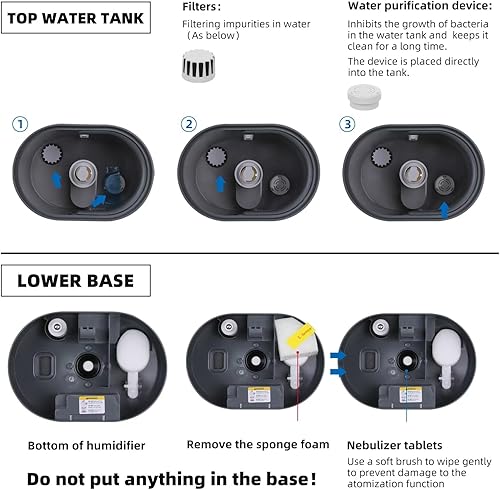 Miniatura 3 de Humidificadores de 6 L para dormitorio, habitación grande, hogar, humidificador fresco y cálido para bebés y plantas, humidificadores de escritorio