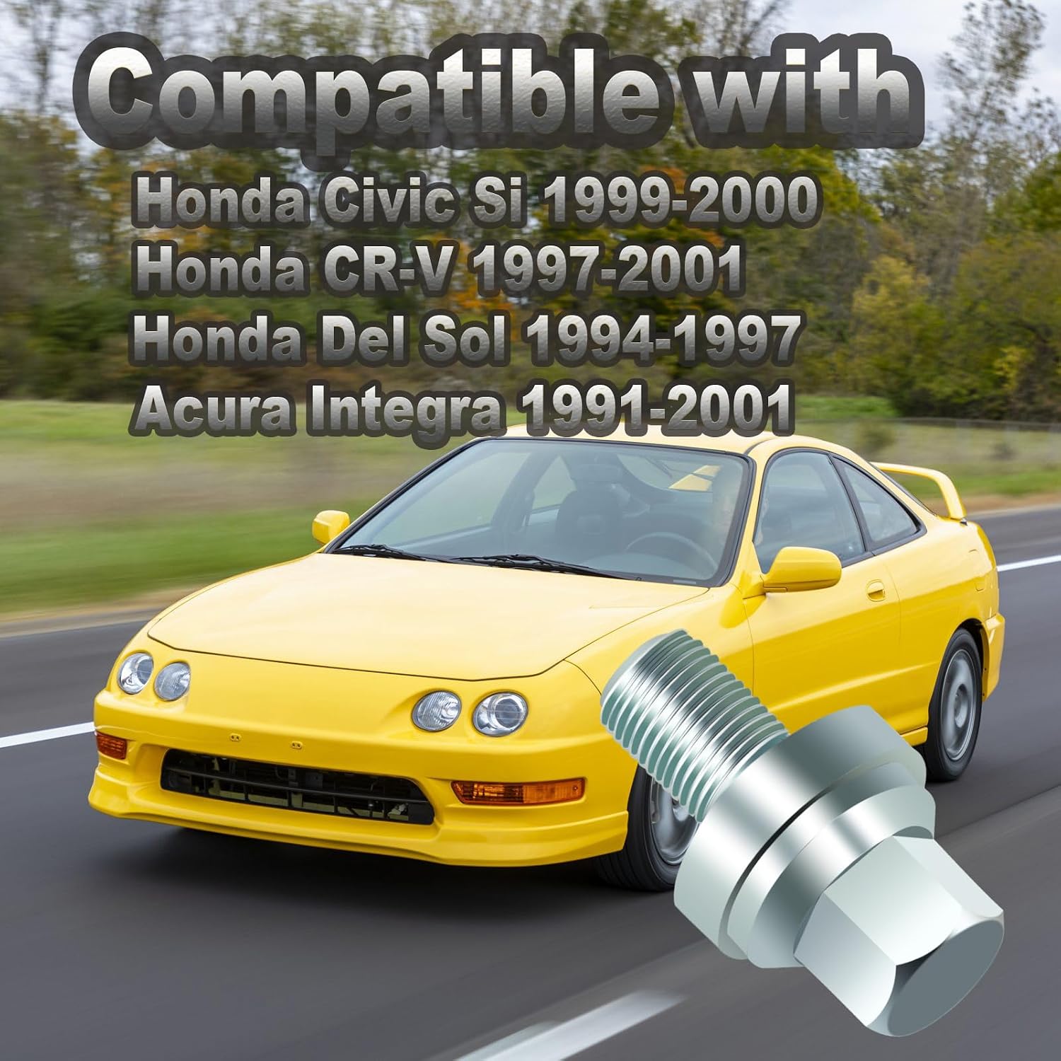 Crank Pulley Bolt Compatible with Honda Civic Si 1999-2000 CR-V 1997-2001 Del Sol 1994-1997 Acura Integra 1991-2001 B-Series DOHC VTEC Replace# 90017-PR3-003