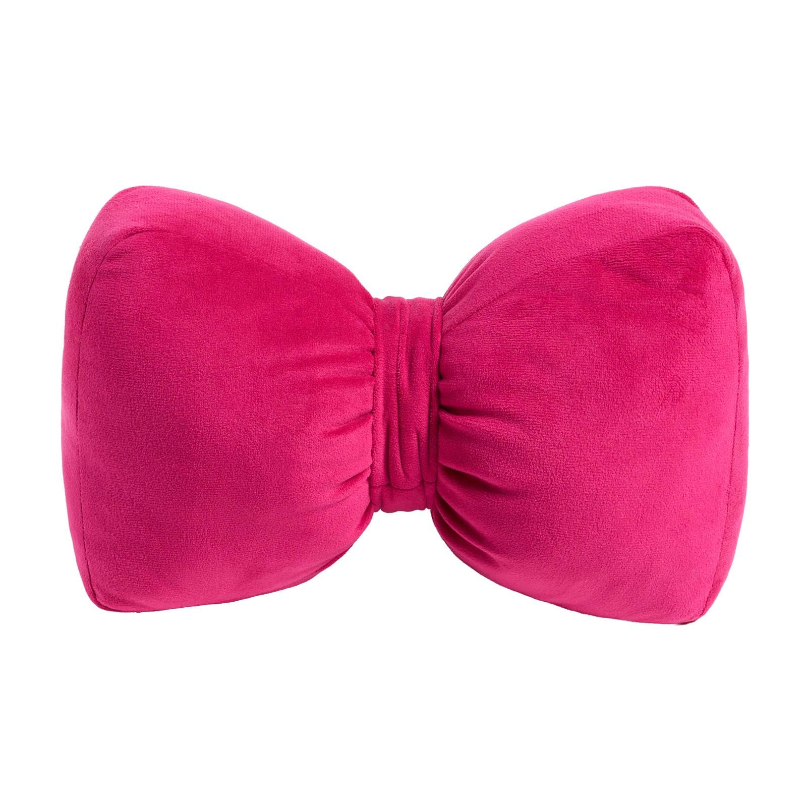 OHS Bow Shaped Weighted Door Stop, Matte Velvet Fabric Decorative Door Stops for Home and Office Interior Doorstop Stopper Floor Decorative Doorstop Weighted, Hot Pink