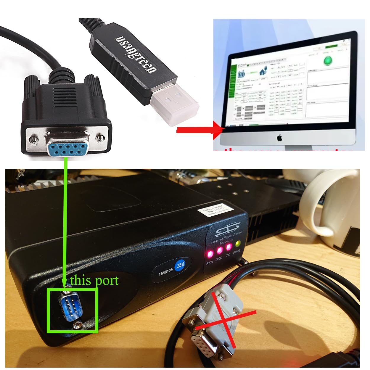 USB DB9 Cable for Tait Radios 8100 8105 Programming FT232RL Chip Serial Converter Communication DIY Cable