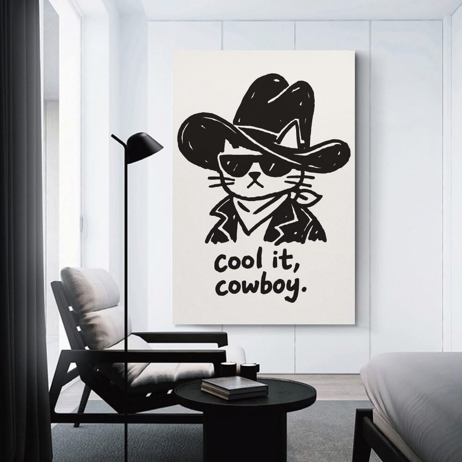 Junmoney COOL IT, Cowboy! Canvas Wall Decor, 24x36inch(60x90cm), for Gallery Wall Decor And Room Displays, Wall Decor Suited to Curated Displays