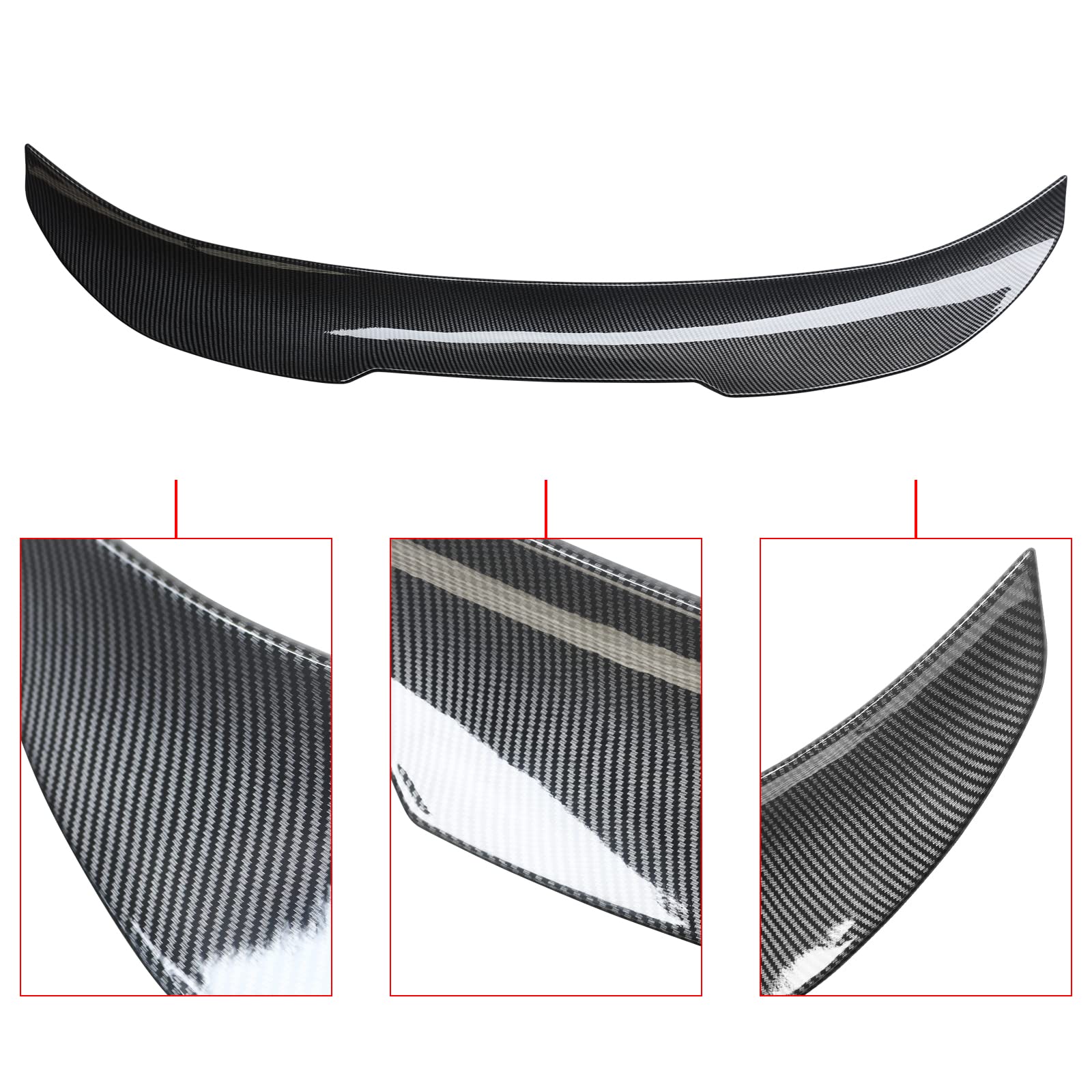 NINTE Carbon Fiber Coating Trunk Spoiler Rear Spoiler Fits for 2013-2020 BMW 4 Series F36 430i 435i 440i Gran Coupe 4 Door PSM Style Trunk Wing Splitter Rear Spoiler