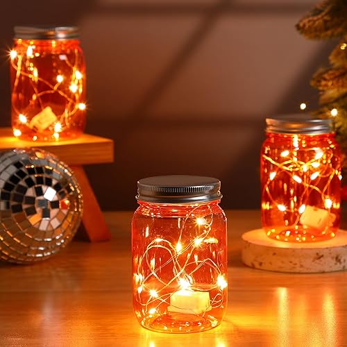 Miniatura 5 de 12 tarros de plástico rojo con tapas, decoración de mesa para el día de San Valentín, 8.5 onzas, boca ancha, tarros decorativos de masón,