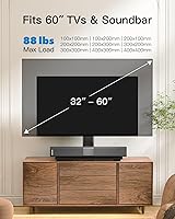 Vista 2 de PERLESMITH - Soporte universal para TV, soporte de mesa para televisores y monitores de 32 a 60 pulgadas, soporte de TV ajustable en altura que