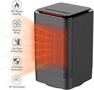 DOUHE Space Heater, Portable Electric Ceramic Heaters for Office, Quiet Personal Heaters Under Desk, Oscillating Floor Heater with Tip-Over&Overheating Protection for Home,ETL Certified - coolthings.us