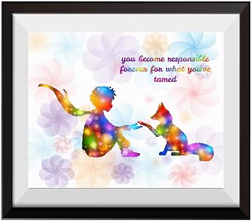 Uhomate The Little Prince Fox Le Petit Prince Little Prince Home Canvas Prints Wall Art Inspirational Quotes Wall Decor Living Room Bedroom Bathroom Artwork C087 5X7