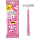 BIC Silky Touch Women's Disposable Razors, With 2 Blades, Pretty Pastel Razor Handles, 10 Count Pack of Shaving Razors