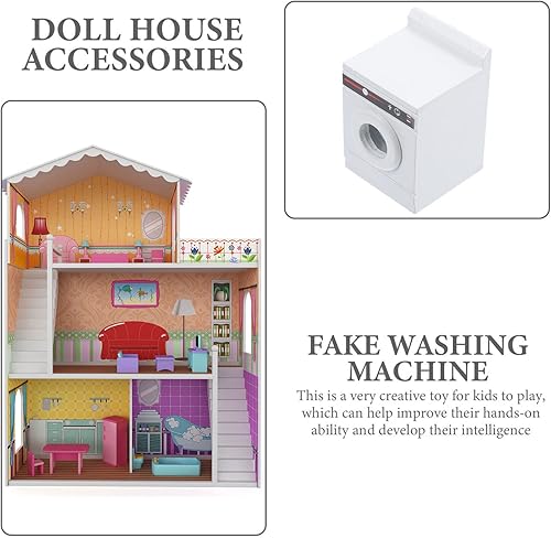 Miniatura 8 de Muebles de casa de muñecas en miniatura Lavadora de casa de muñecas 1 casa de muñecas en miniatura a escala 12, muebles de lavandería para