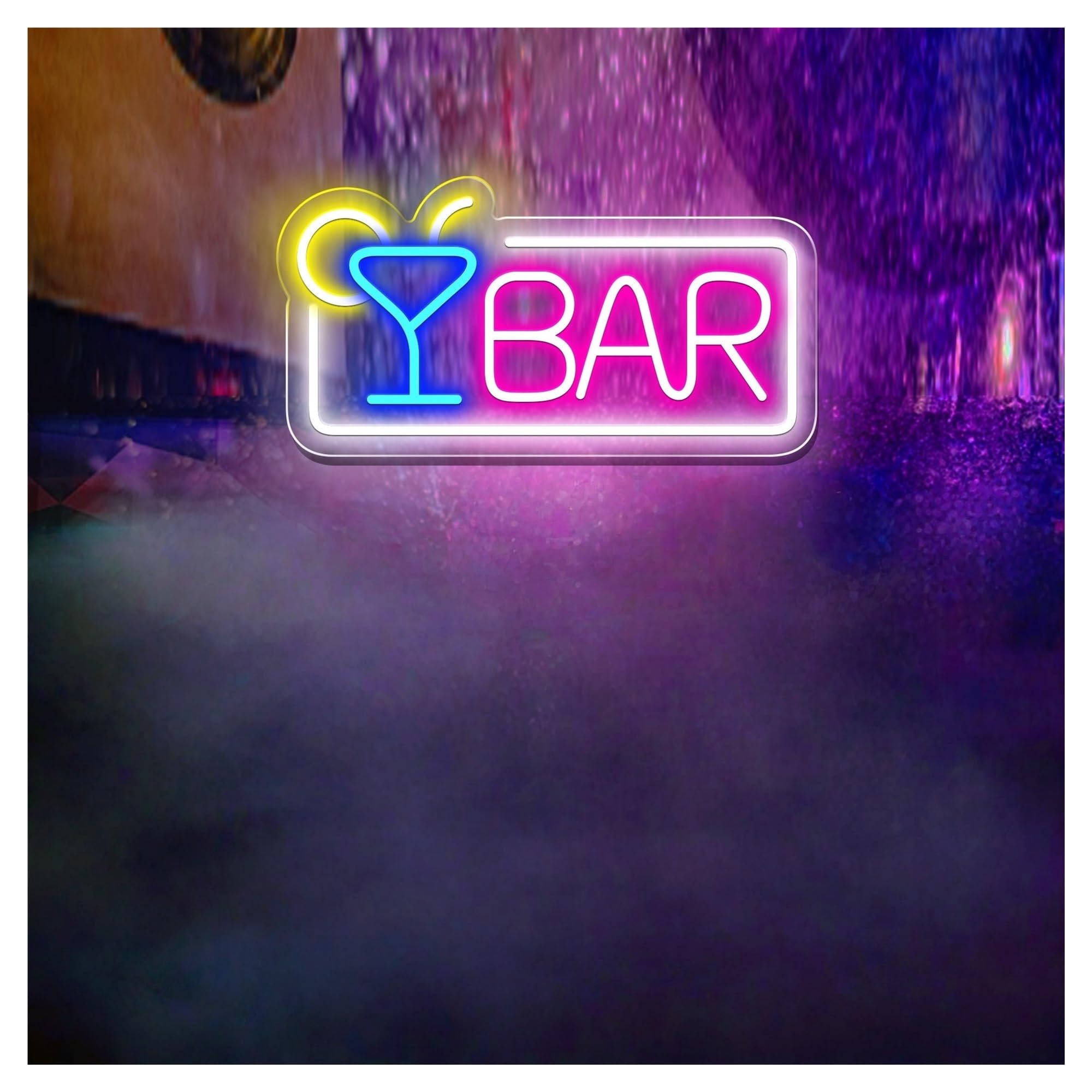 RONGCH Hanging Art Signs Bar Open Neon Sign,Suitable for Club Bistro Party Wall Decor with Dimmable 40cm(C)