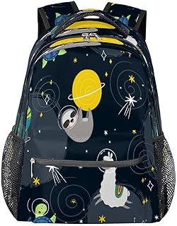 Mochilas de viagem para laptop para mulheres homens preguiça preguiçosa animal galáxia resistente à água mochilas escolares leves para adolescentes meninas/meninos, mochila casual para viajar, acampar, caminhar, Multi, Medium