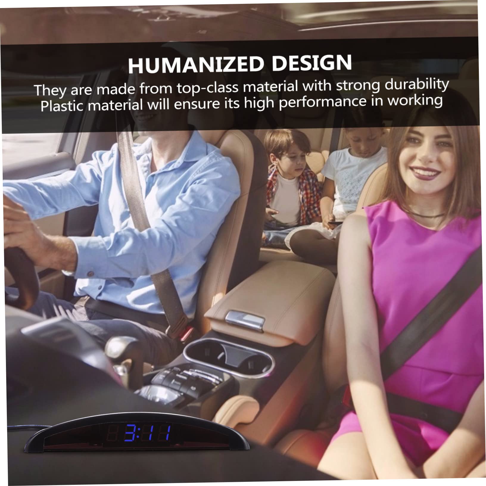 GLEAVI 2piezas Reloj Electrónico De Coche y Voltímetro Alta Precisión y Pantalla Digital Para Tablero Medidor De Interior Para Vehículos