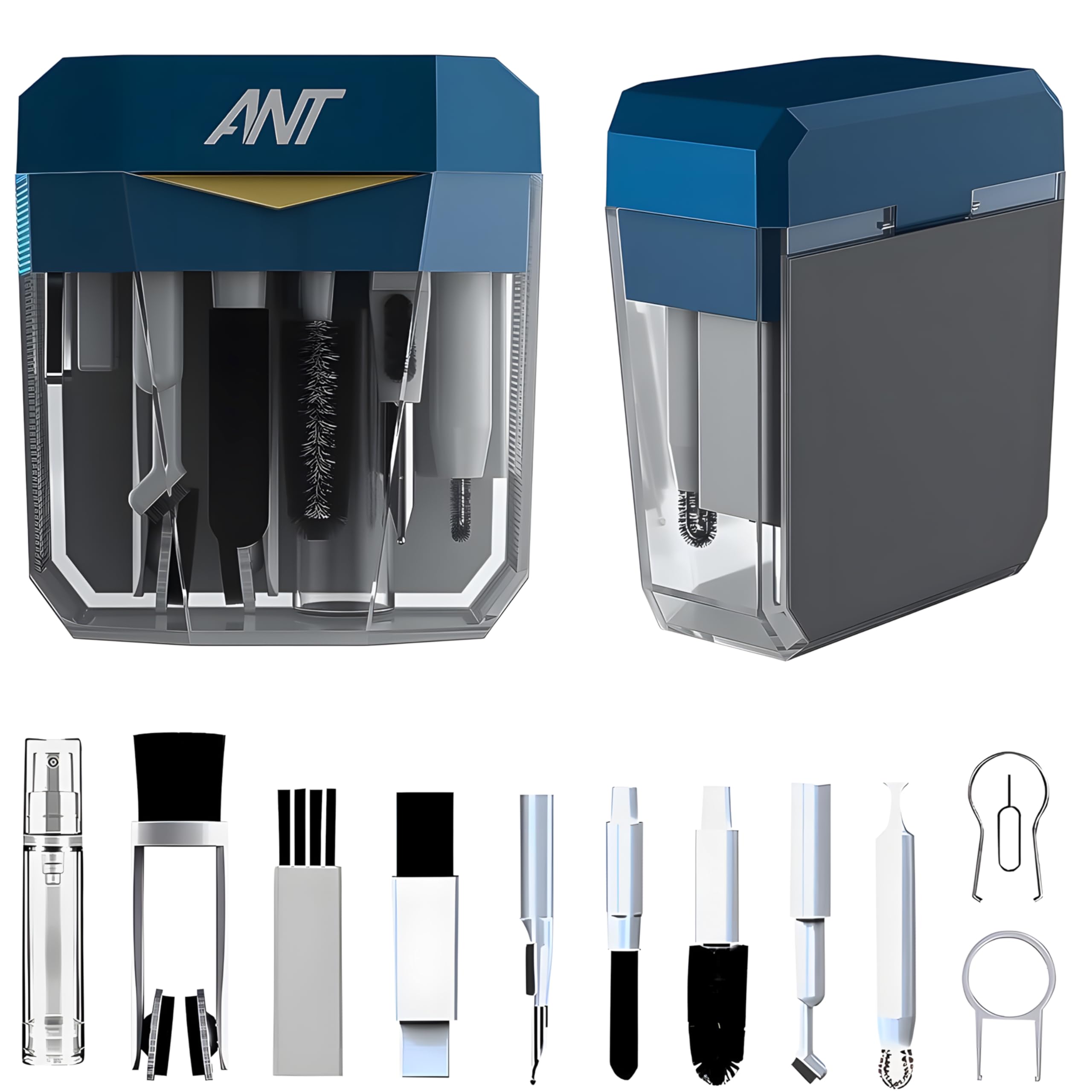 Ant PC Shine20, 17-in-1 Multifunctional Cleaner Kit for Electronic Devices Keyboard Cleaning Brush Headphones Cleaner Kit for AirPods Multi-Tool for Cleaning Laptop Earbuds Camera Mobile_ Navy Blue-image-48