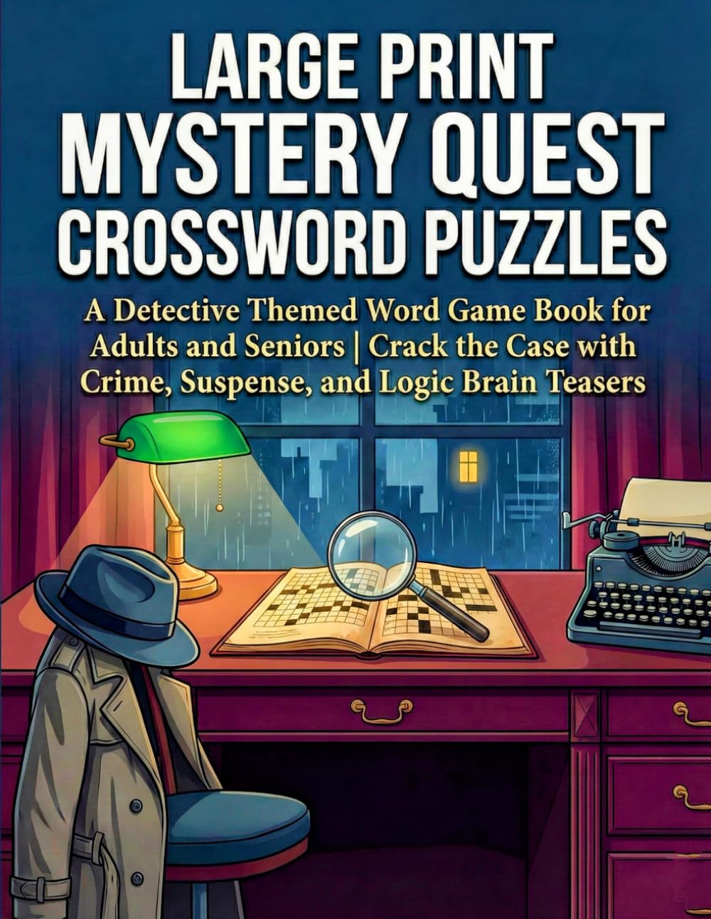 Large Print Mystery Quest Crossword Puzzles: A Detective Themed Word Game Book for Adults and Seniors | Crack the Case with Crime, Suspense, and Logic Brain Teasers