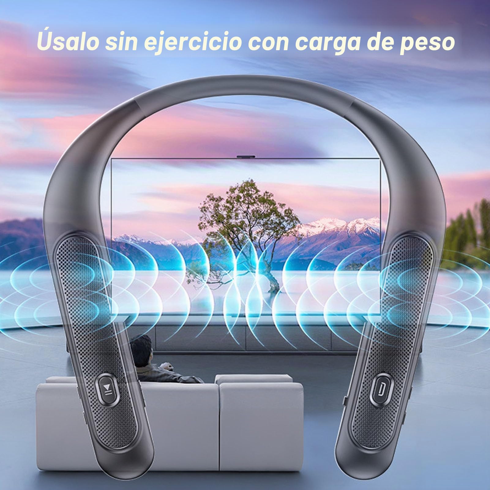 Asixxsix Altavoz Bluetooth de Banda para la Banda para el Cuello, Altavoz de Cuello de Sonido Estéreo 3D con Tiempo de Juego de 12 H y Micrófono Incorporado, Altavoz Inalámbrico,