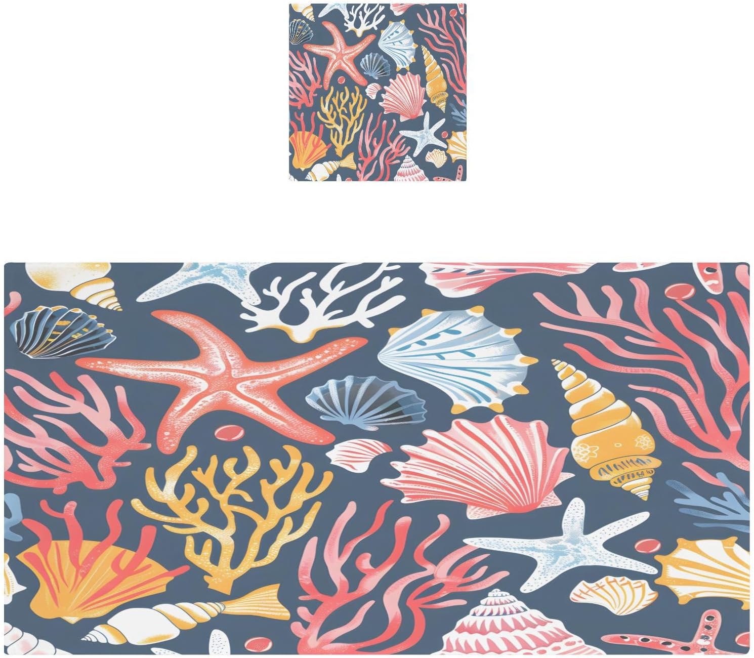 Hand Towels Premium Soft and Highly Absorbent Seashells Corals and Starfishes 2 Pcs Towels for Bathroom Set 100% Cotton Decorative Face Towels