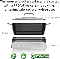 Vista 9 de Slow Cooker 10-Quart - PFOA-Free Ceramic Coating, Oven Safe to 450°F Keep Warm Function for Large Family Gatherings (Includes Silicone Spoon)
