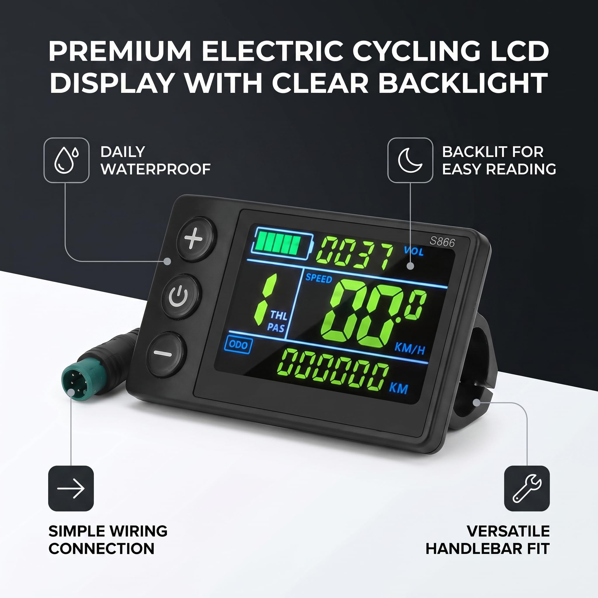 écran LCD pour Compteur électrique, Panneau de Commande électronique, écran LED avec connecteur 5 Broches, pour vélo électrique, Scooter, Trottinette, mobilité Urbaine