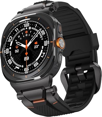 ULTIMAL Watch Band for Samsung Galaxy Watch Ultra 2/1 47mm 2026/2025/2024 Compatible with Samsung Watch Strap Bands for Men Sport Bands for Watch Rugged Premium TPU & Metal Black+Black