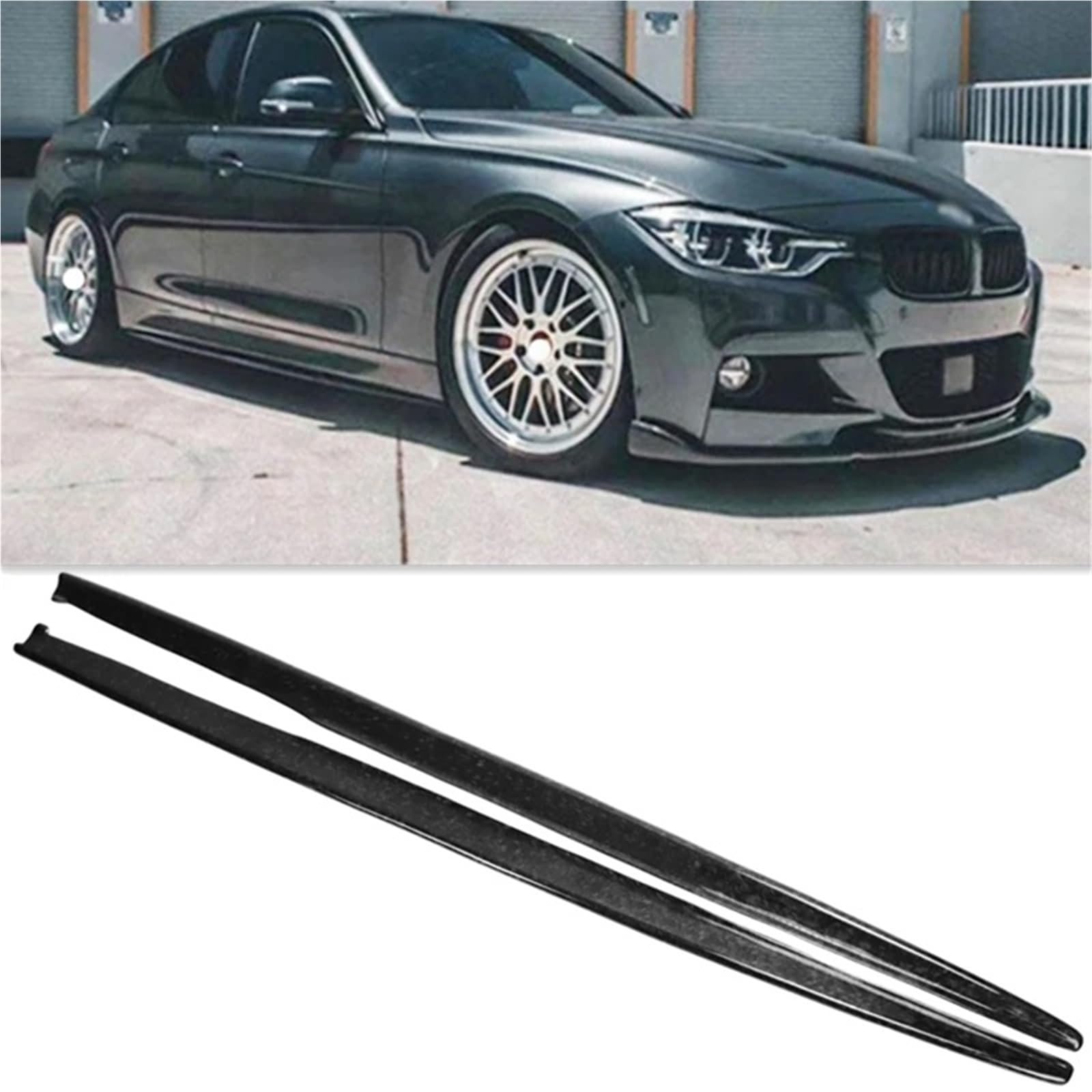 Aufsatz Seitenschweller Für F30 F35 Limousine MP Style Seitenschweller 2013–2018, Auto-Styling, Satin-Carbon-Faser-Körper-Kit, Seitenschweller-Erweiterung Auto-Seitenschweller