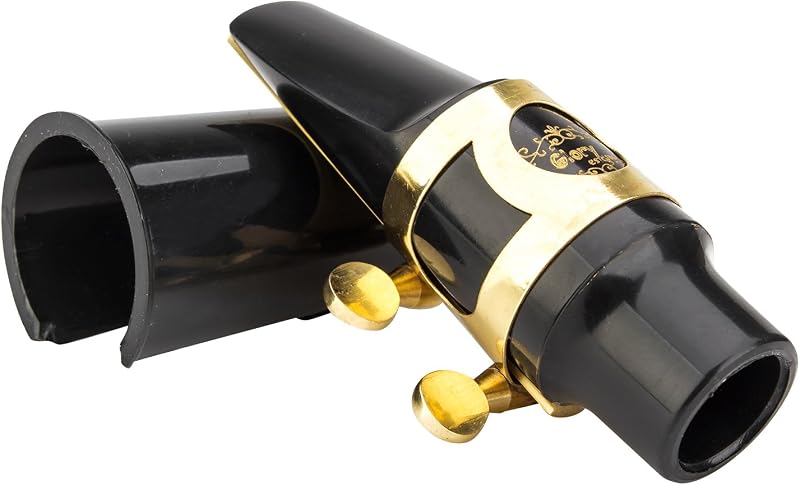 Alto Saxophone Mouthpiece Kit with Ligature,one reed and Plastic Cap-Gold