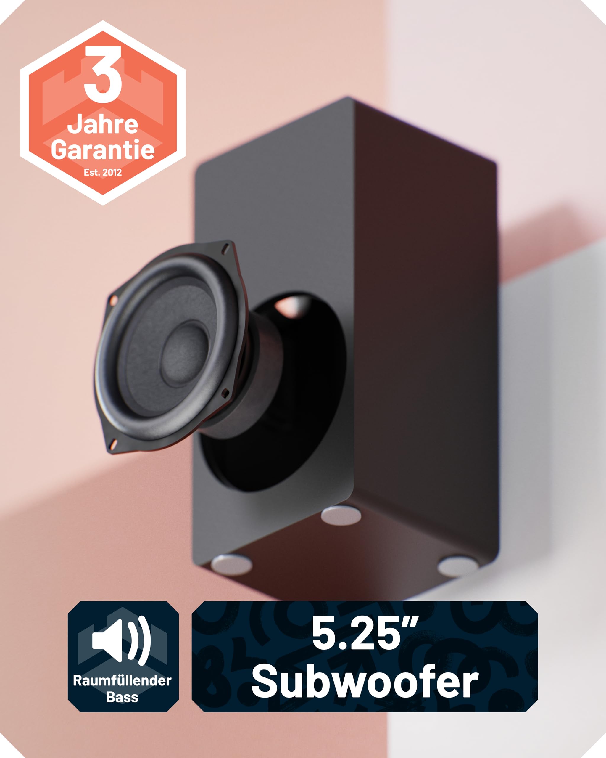 Oakcastle SB80 Xtra Soundbar für TV Geräte, 2-in-1-Abnehmbare Soundbar | 200W 2.1 Soundbar mit Subwoofer, Heimkino Soundsystem, HDMI ARC, Bluetooth 5.3, Inklusive Wandmontage-Set & Fernbedienung