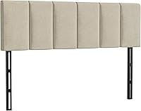 Vista 8 de HAOBO Home Cabeceros tapizados plegables Queen/Full con paneles de lino y ajuste de altura