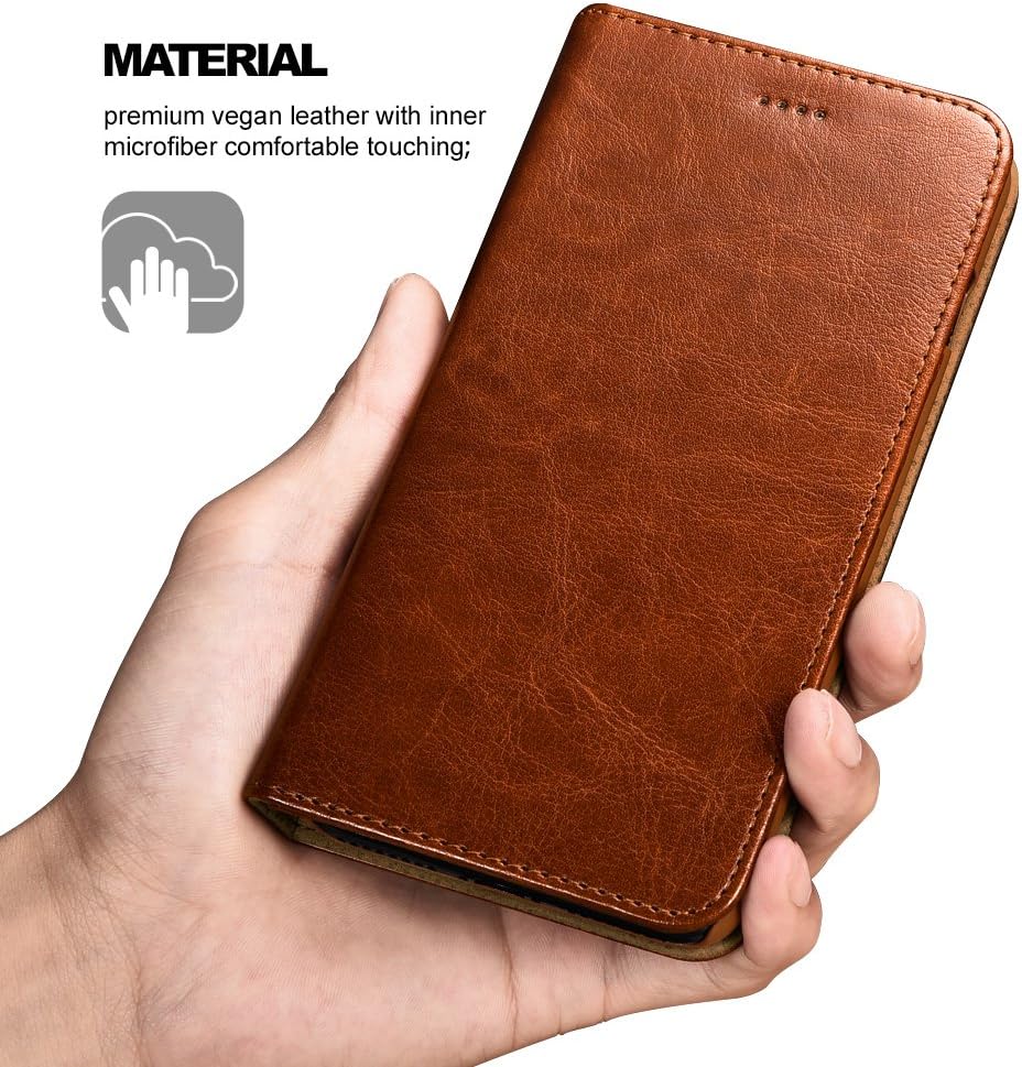 ICARERCASE iPhone 7 Plus, iPhone 8 Plus Wallet Case, Premium PU Leather Folio Flip Cover with Kickstand and Credit Slots for Apple iPhone 7 Plus/8 Plus 5.5 Inch (Brown)