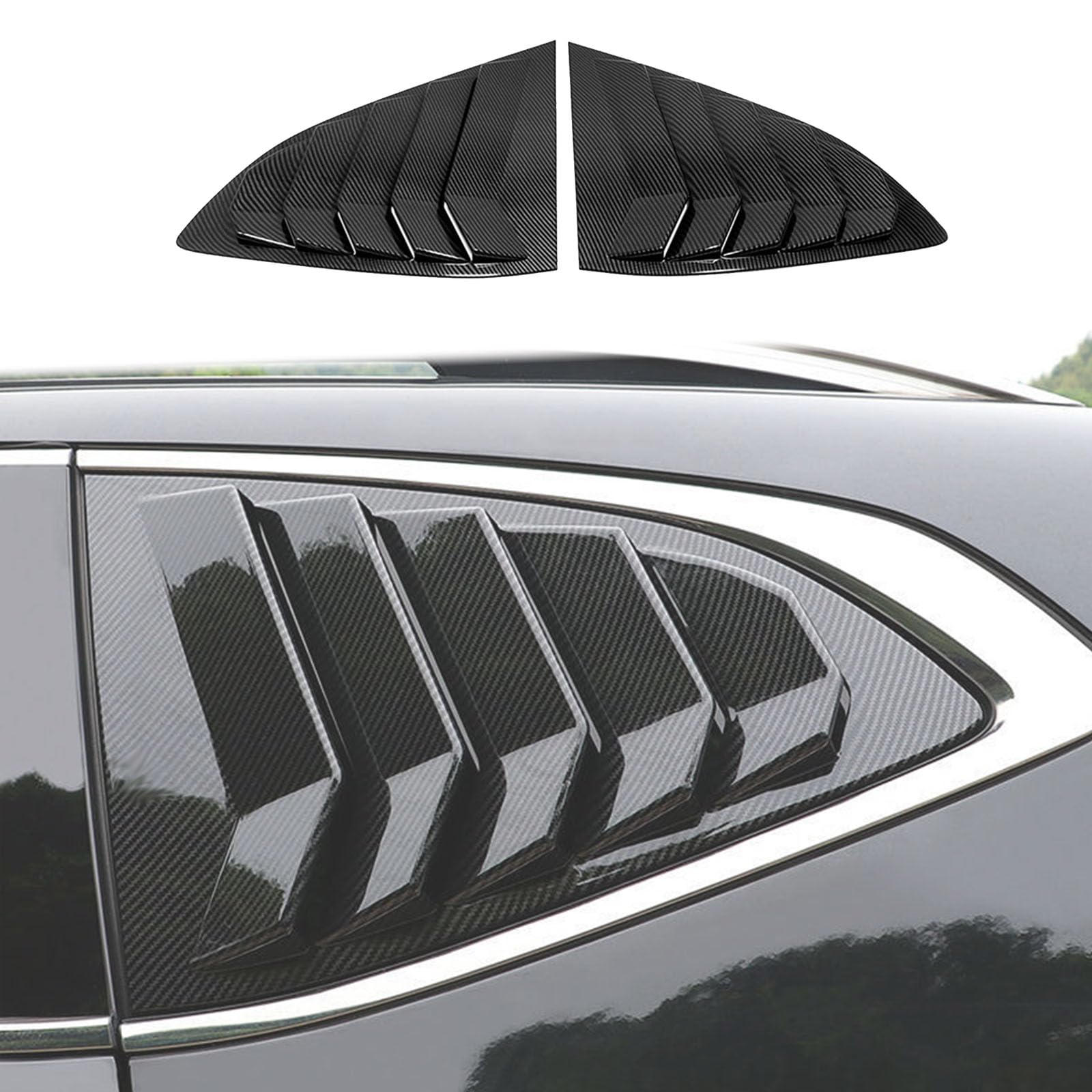 BoxCheer Rear Side Window Shutters Fit for Honda CR-V 2017 2018 2019 2020 2021 2022 Air Vent Sunshade Sport Shutter Accessory 2 Pieces - Carbon Fiber