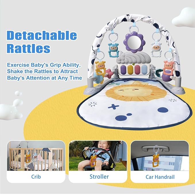Centro de Actividades Baby Gym con Piano y Luces para Bebés 0-12 Meses miniatura 6