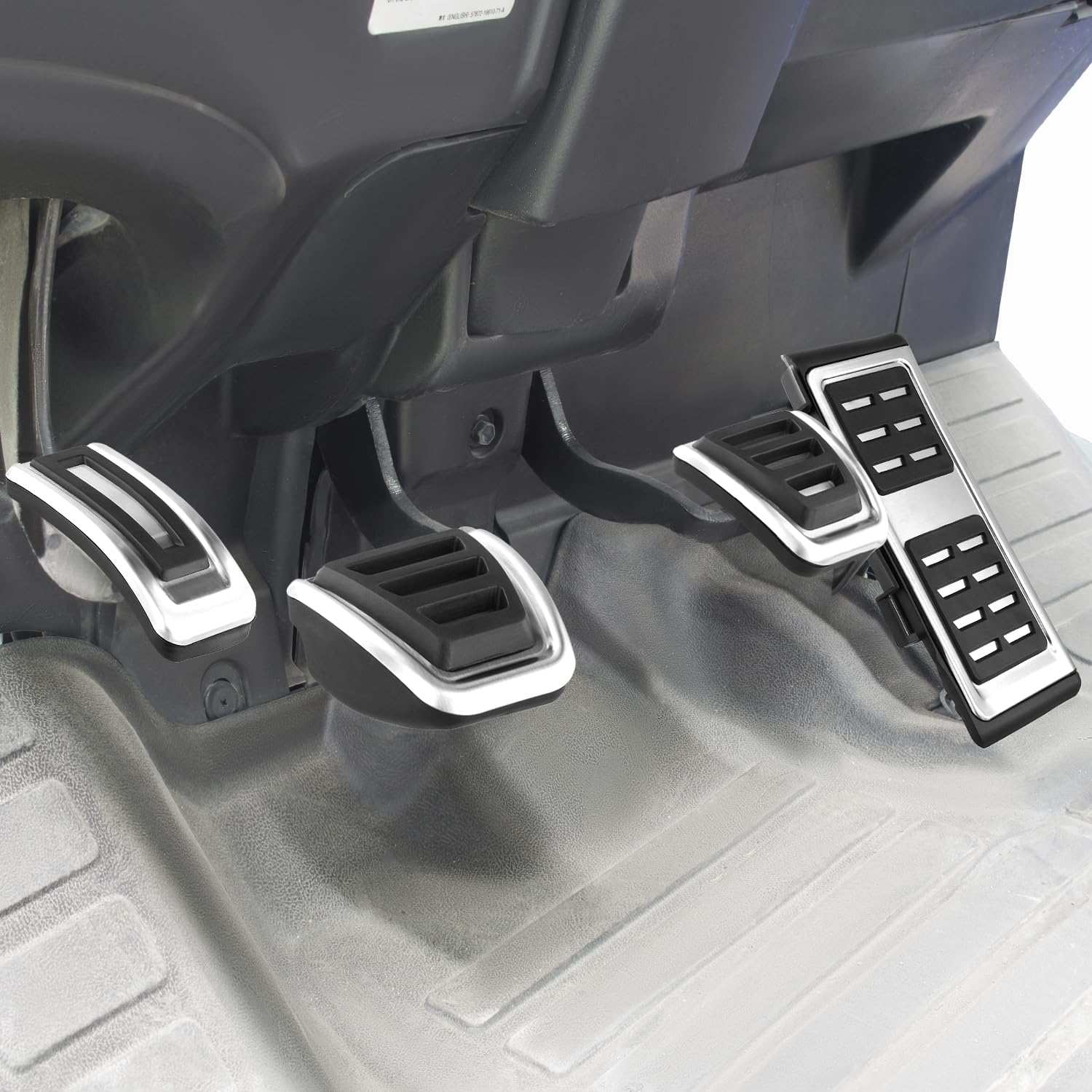 QWORK® 4 szt. Osłony pedału hamulca ze stali nierdzewnej, nakładki na przyspieszenia, kompatybilne z wersją Golfa 7, VW, Passat B8