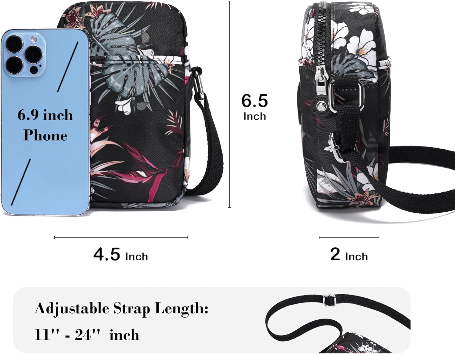 AOCINA Small Crossbody Purses for Teen Girl Stuff Cell Phone Purse Lightweight Nylon Mini Cross Body Bag Cute Wallet Bag - Image 3