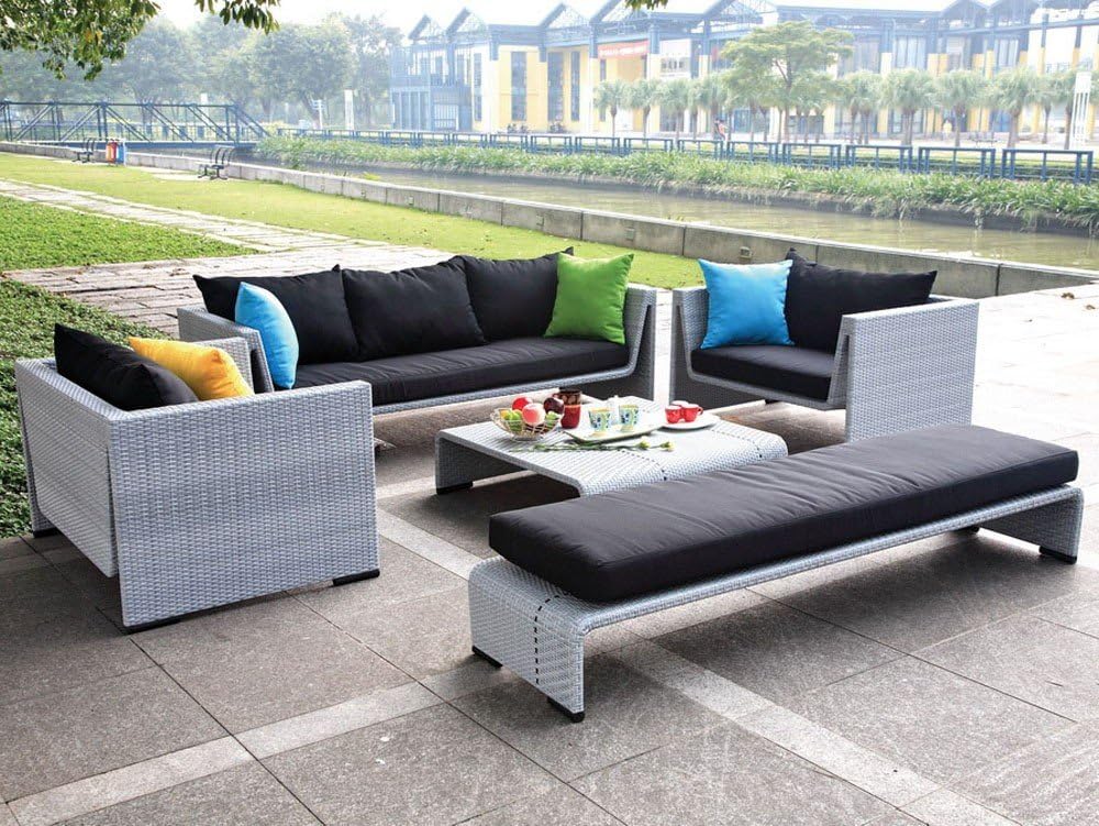 Modern Outdoor Gray Sofa Set