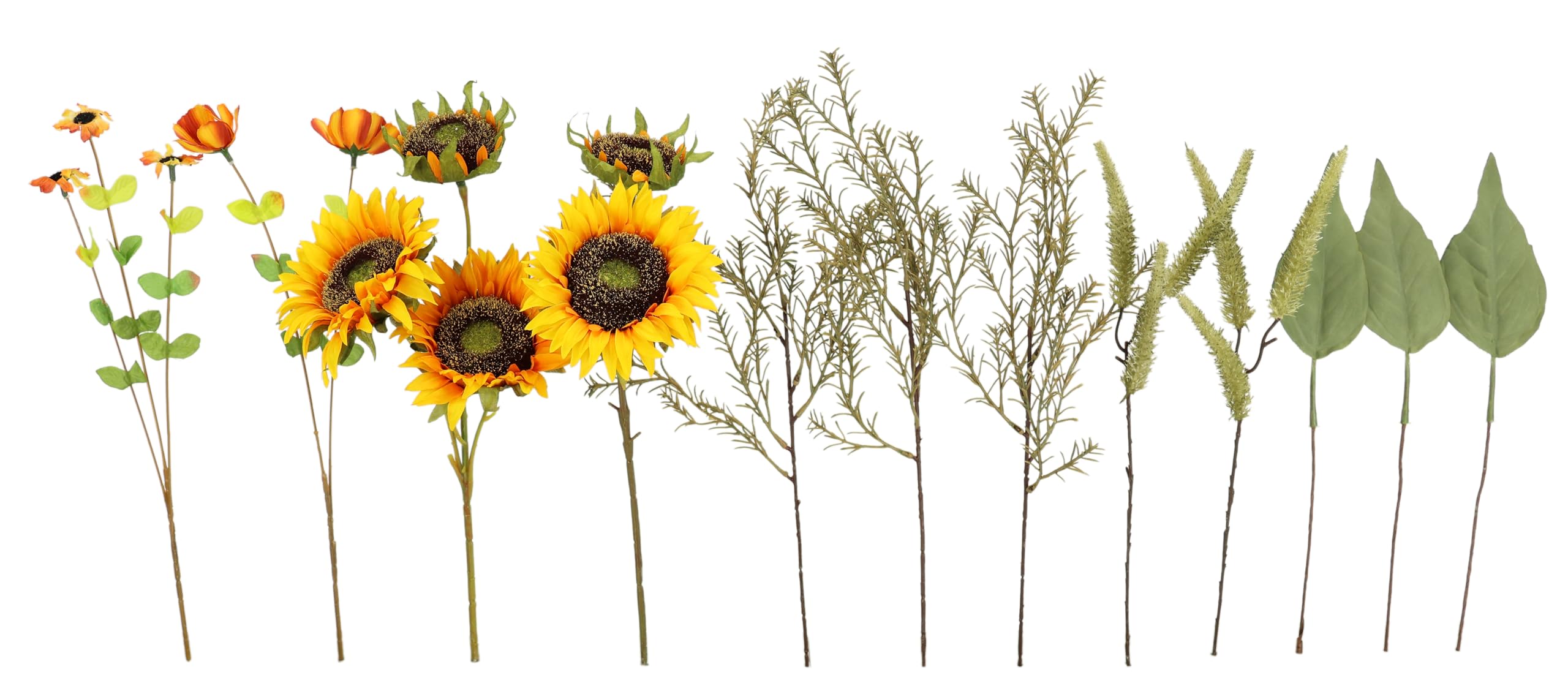 Kunstblumenstrauß Sonnenblumen 43 cm Strauß Blumensträuße Seidenblumen Kunstblumen Dekoblumen Bouquet Hochzeit Haus Herbstdeko Herbstblumen Sonnenblumenstrauß Mittelstück Tischdeko wie echt
