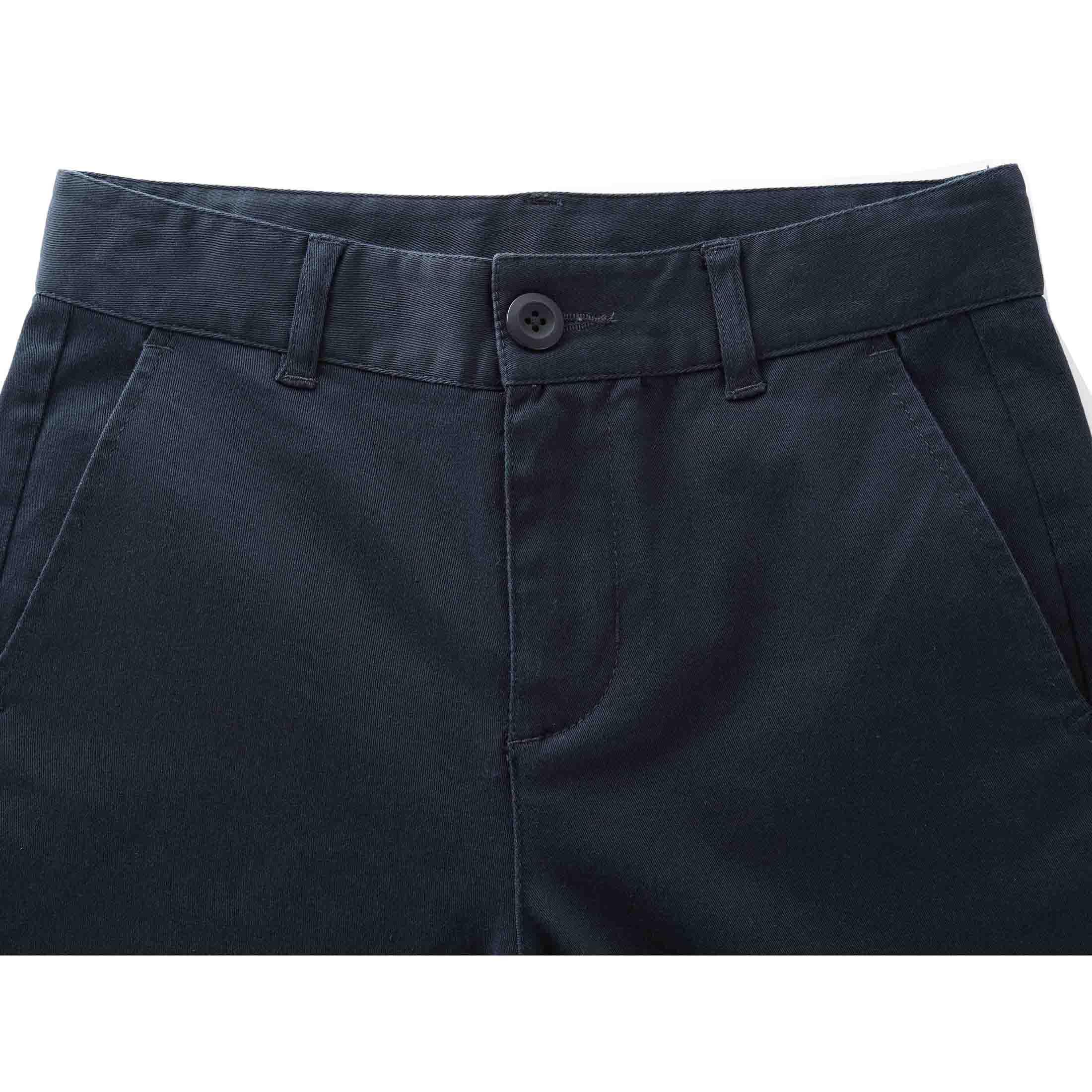 Bienzoe Pantalones de uniforme escolar de algodón elástico con cintura ajustable para niña - azul - 6X