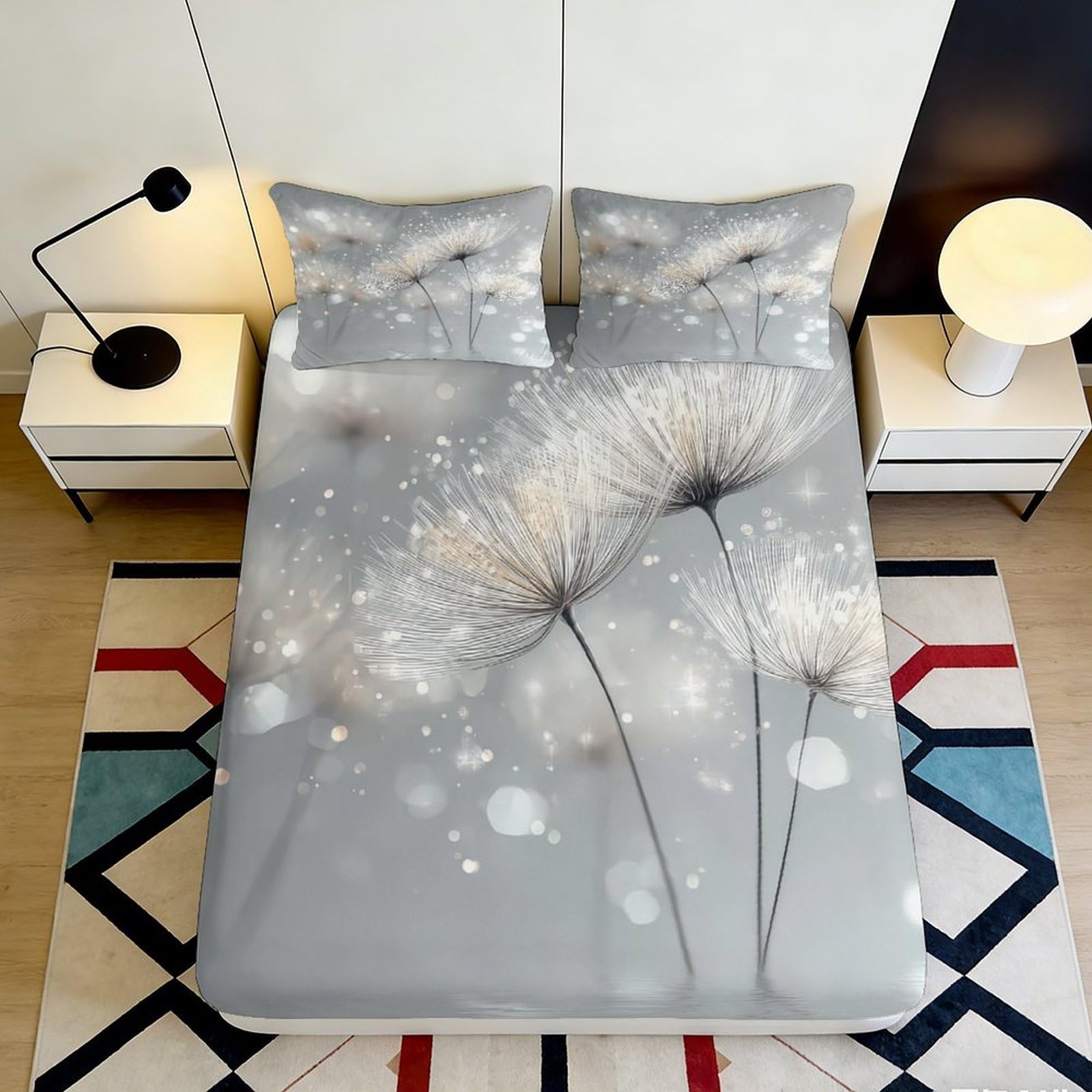 Jqzkxnhpbr Style-8 3D Printed Grey Starburst Fitted Sheet Microfiber Soft Mattress Cover For Bedroom, Dorm And Guest Room 90X200x25cm