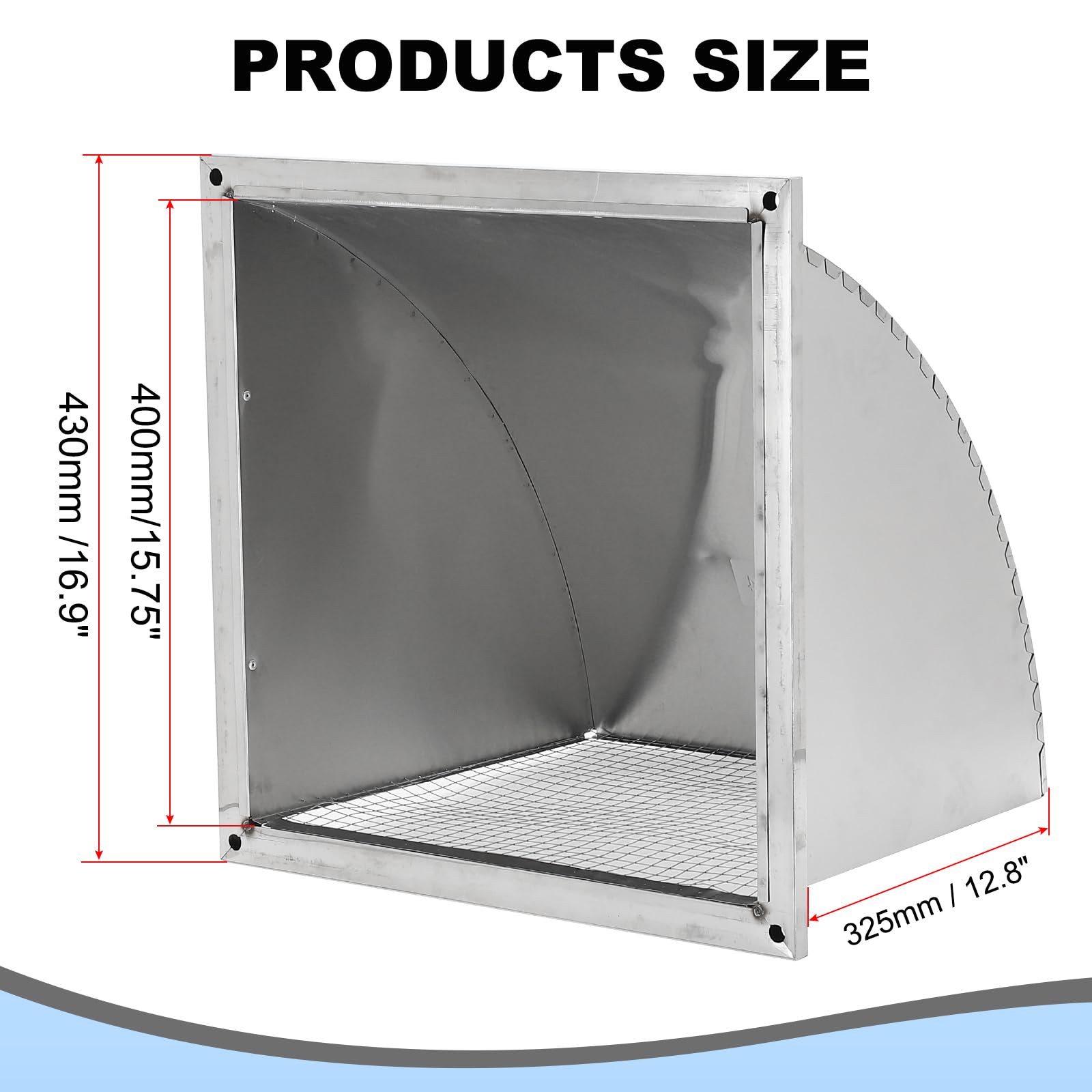 PATIKIL Grille De Ventilation Murale 15"x15" Acier Inoxydable À Persiennes