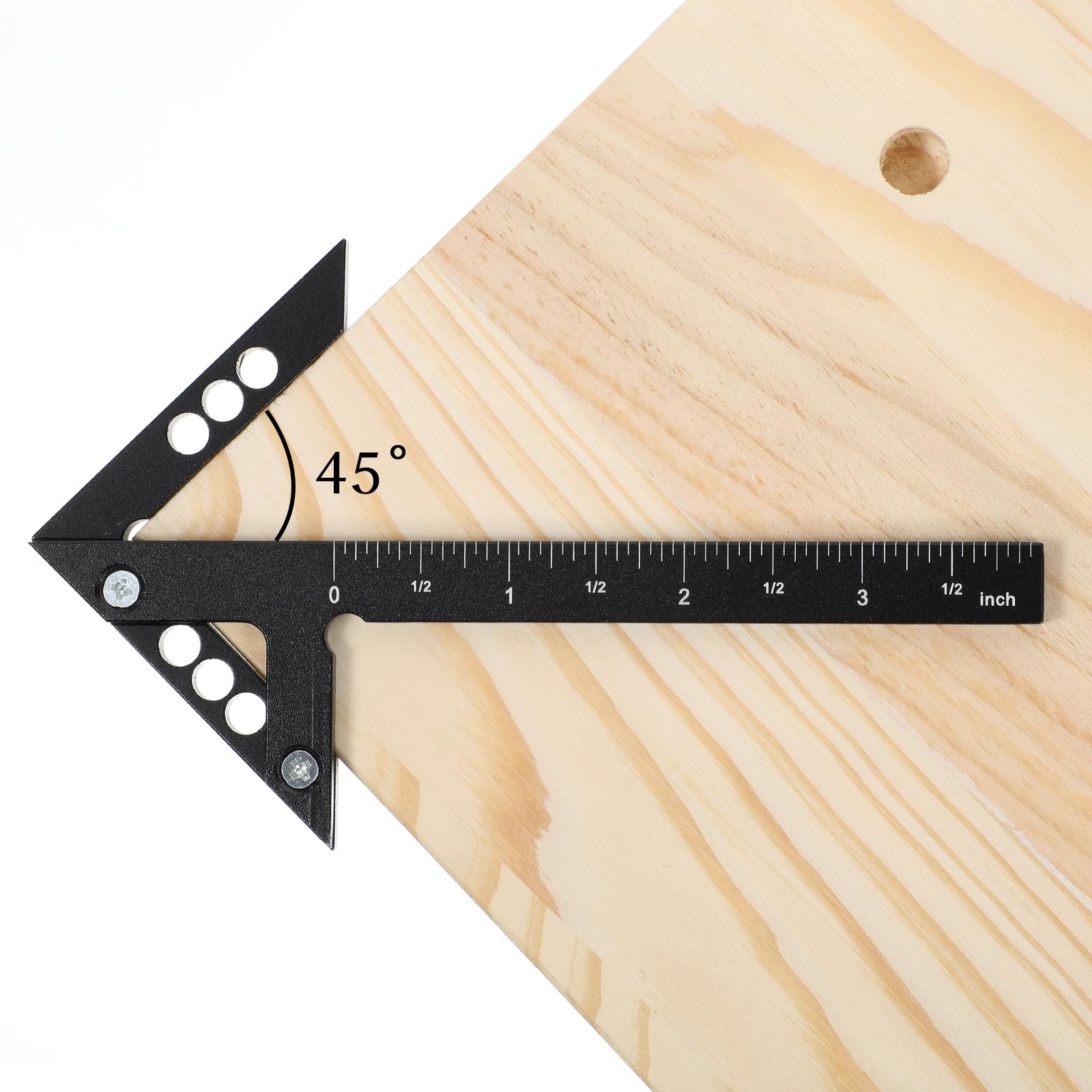 Outil de recherche de centre en aluminium 45/90 degrés pour le travail du bois - Outil de mesure multifonction pour le travail du bois